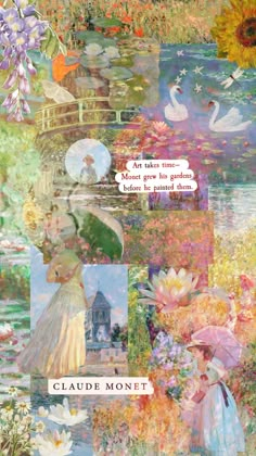 a collage of flowers and pictures with words