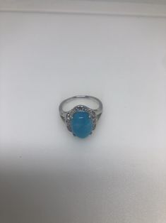 Large genuine aqua blue Larimar Vintage ring Low content silver not sterling. Size 9 My jeweler can re size it for a $10-$20 fee All rings are shipped in a nice gift box. Check out our over a THOUSAND great reviews Engraving is $4 per letter and is not always perfect depending on the piece. It can take a few days if the jeweler is busy. This is payable to Paypal Judithsltd@gmail.com Fine Jewelry Blue Turquoise Ring For Anniversary, Blue Turquoise Ring For Promise, Fine Jewelry Style, Blue Cabochon Ring In Fine Jewelry Style, Blue Cabochon Fine Jewelry Ring, Fine Jewelry Blue Cabochon Ring, Blue Turquoise Ring With Accent Stones In Sterling Silver, Blue Opal Open Ring In Sterling Silver, Blue Turquoise Ring With Center Stone, Blue Cabochon Ring For Wedding