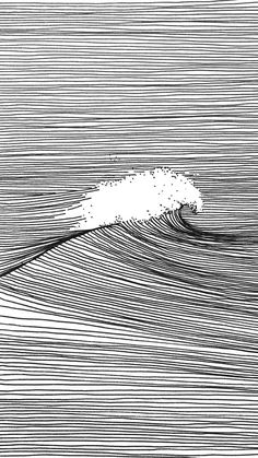 a black and white photo of a wave in the ocean