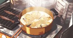 an image of food cooking on the stove