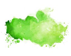 a green watercolor stain on white paper