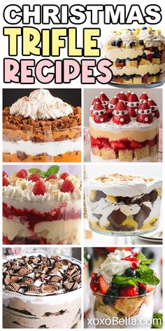 The best recipes for Christmas trifles Spice Cake Trifle Desserts, Healthy Trifle Desserts, Rolo Trifle Dessert, Trifle In A Jar, Easy Chocolate Trifle Recipe, Trifle Dessert Recipes Easy, Friends Trifle Recipe, Angel Food Cake Desserts Trifle