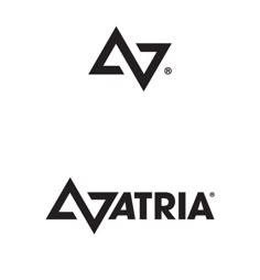 two logos with the letters asteria and an image of a triangle on it