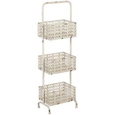 three tiered basket rack with wheels