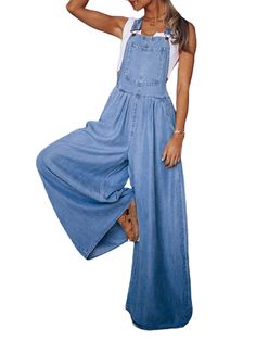 Womens Denim Overalls, Moda Denim, Bib Overalls, Denim Romper, Aaliyah, Denim Overalls, Denim Jumpsuit, Wide Leg Denim, Wide Leg Jumpsuit