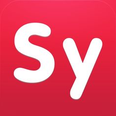 the word sy is written in white on a red background