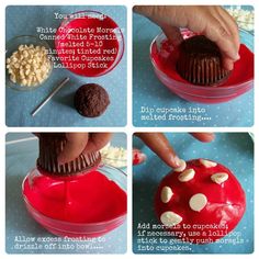 instructions for how to make chocolate covered cupcakes