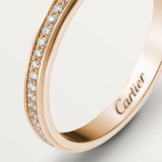 CRB4093500 - Cartier d'Amour wedding band - Pink gold, diamonds - Cartier Cartier Rose Gold, Cartier Wedding Bands, Brilliant Cut Diamond, Rose Gold Ring, Cartier, Or Rose, Pink And Gold, Wedding Band, Wedding Ring