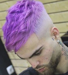 Men Purple Hair, Modern Short Hairstyles, Hair 2018, Hair Color Purple