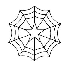 a spider web is shown in the shape of a star on a white background with black lines