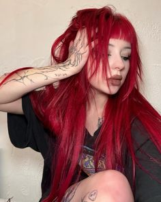 Red Hair Inspo, Scene Queens, Bleached Hair, Hair Inspo Color, Hairstyles Haircuts, Aesthetic Hair, Dyed Hair, Red Hair, Hair Inspo