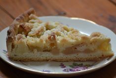 a piece of pie sitting on top of a white plate