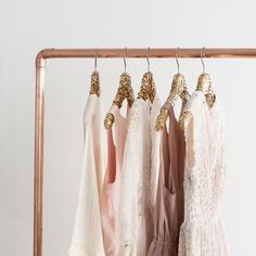 pinterest | mermaidlit ✦ Serena Van Der Woodsen Pink, Astrid Leong, Sequin Hanger, Queenie Goldstein, Stile Blair Waldorf, Rose Gold Aesthetic, Gold Hangers, Jenny Humphrey, Serena Van Der