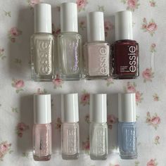 Essie Nail Polish Aesthetic, Nail Polish Collection Aesthetic, Coquette Nail Polish, Essie Pink, Essie Polish, Cute Nail Polish, Mazzy Star, Essie Nail Polish, Essie Nail