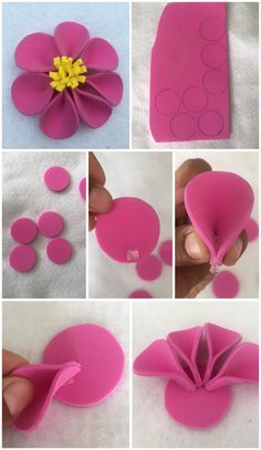 step by step instructions on how to make a flower out of construction paper and glue