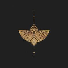 an artistic golden design on black paper