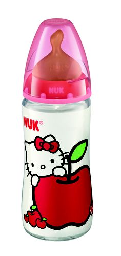 a hello kitty sippy cup with an apple on it