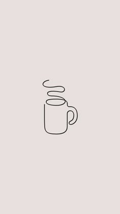 a line drawing of a coffee cup