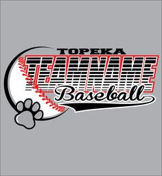 the topka team baseball logo with a paw on it's back and an image of