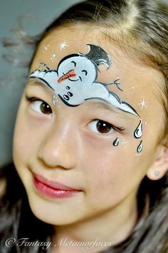 Winter Face Painting Ideas For Kids, Holiday Face Painting, Easy Christmas Face Paint, Snowman Painting Ideas, Holiday Face Paint, Snowman Face Painting, Christmas Face Paint Ideas