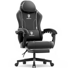 an office chair with black leather upholstered on the back and armrests