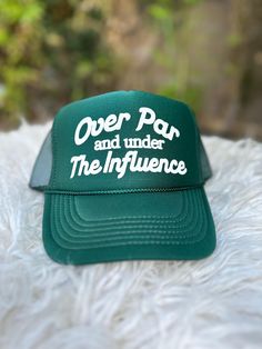 One size fits all trucker hat. Made with professional grade puff vinyl. Message us for custom requests! Golf Trucker Hat, Golf Gifts For Women Ideas, Trucker Hat Sayings, Trucker Hat Ideas, Trendy Trucker Hats, Womens Trucker Hat, Puff Vinyl, Golf Girl