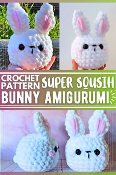 This step-by-step crochet bunny tutorial is great for beginners, offering a simple and quick way to create an adorable, plump bunny amigurumi. The bunny comes complete with a cute bobbletail and blush on its cheeks, giving it a charming character. Mini Crochet Bunny Free Pattern, Easter Crochet Patterns Free Bunny, Easy Bunny Crochet Pattern Free, Easter Crochet Projects, Free Crochet Bunny Pattern, Crocheted Bunny Pattern, Free Bunny Crochet Pattern, No Sew Amigurumi Free Pattern, Crochet Bunny Pattern Free