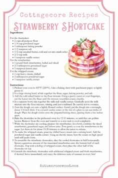 the recipe for strawberry shortcake is shown