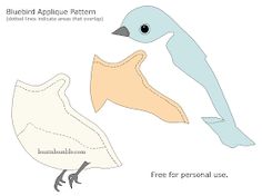 the bluebird applique pattern has been cut out and is ready to be used