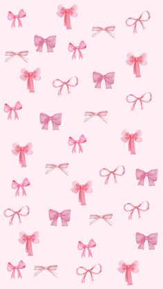 pink bows and ribbons on a white background