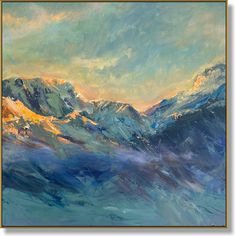 Abstract Mountain Painting, Mountain Sunset Landscapes, Mountain Oil Painting, Mountain Landscape Painting, Mountain Painting, Art For Home Decor, Mountain Sunset, Nature Painting, Black White Art