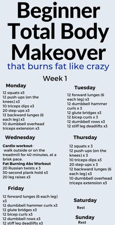 Daily Gym Workout Plan, Total Body Makeover, Poses Easy, Body Makeover, Daily Gym Workout, 1000 Calories, Workout Routines For Beginners