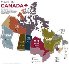 the map shows canada's most major cities and their medians for each country