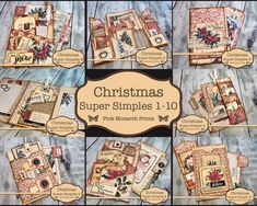 christmas scrapbook pages with the title's page number 1 - 10, and other images