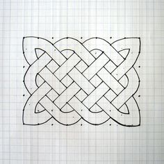 an image of a celtic knot design on a piece of paper with graph paper in the background