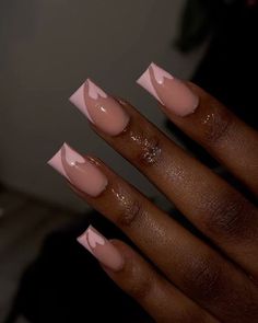 MARCH SLOTS OUT on Instagram: "VALENTINES FREESTYLE 😍" Valentines Nails French, Nail Inspo Hello Kitty, Duck Nails Short, French Tip Nails Pink, Azul Nails, Nails Sanrio, Nails Freestyle, Nails Airbrush, Nails Charm