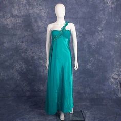 CACHE Sz 2 Teal Green One Shoulder Embellished Ruched Beaded Dress Prom  | eBay Beaded Dress Prom, Formal Dress One Shoulder, Green Slip Dress, Beaded Strap, Dress One Shoulder, Beaded Prom Dress, Dress Prom, Shoulder Design, Beaded Dress