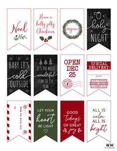 christmas banners with holiday sayings on them