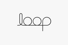 the word loop written in black ink on a white background with three circles and one line