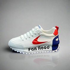 Fan Rood Chunky Sneakers - Unisex - true-deals-club Shop Fan, Skateboard Shoes, Mesh Shoes, Sneaker Games, Shoe Insoles, Chunky Sneakers, Mixed Colors, Spring And Autumn, Blue Shoes