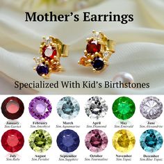 ♥ Gemstone Stud Earrings ♥ H O W ∙ T O ∙ O R D E R 1- Select Finish from the menu. 2- Choose Number of Birthstones you want.  3- Please write your birthstones in the Personalization Box. PRODUCT ∙ DETAILS Stone size is  3*2*1 mm Maximum up to 3 stones with your choice of colors. * Birthstone Earrings can be personalized with the following BIRTHSTONE COLORS: January Birthstone: Garnet February Birthstone: Amethyst March Birthstone: Aquamarine April Birthstone: Diamond May Birthstone: Emerald June Mother's Day Gift Earrings With Cubic Zirconia, Personalized Cubic Zirconia Earrings For Gift, Round Cubic Zirconia Earrings For Birthday, Cubic Zirconia Earrings For Mother's Day Anniversary, Cubic Zirconia Earrings For Anniversary And Mother's Day, Mother's Day Birthstone Earrings Gift, Mother's Day Gift Birthstone Earrings, Multi-stone Cubic Zirconia Earrings For Gift, Multi-stone Cubic Zirconia Anniversary Earrings