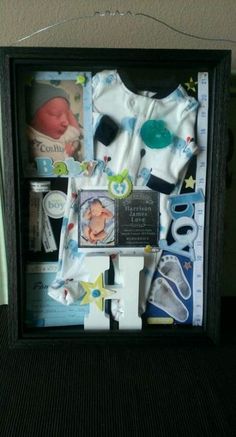 a baby's gift box with its contents in it