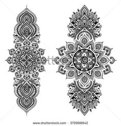 an ornate black and white design