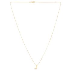 14K yellow gold "J" initial necklace J Initial Necklace, J Initial, J Necklace, Helzberg Diamonds, Initial Necklace Gold, Gold Alloys, Berkshire Hathaway, Gold Initial, Gold Details