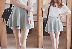 ✖ pinterest; 3rin5ucks Moda Ulzzang, Circle Skirts, Pretty Skirts, Ulzzang Fashion, K Fashion, Asian Style, Kawaii Fashion, Japanese Fashion, White Shoes