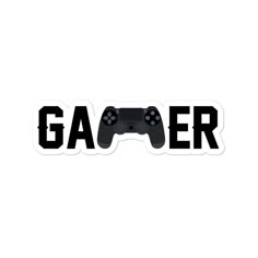 a sticker that says gamer with two video game controllers