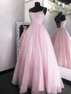 Glitter Pink Long Prom Dresses on Storenvy Sparkly Prom Dresses Long, Princess Evening Dress, Prom Dresses Long Pink, Sparkly Prom Dresses, Cute Homecoming Dresses, Princess Prom Dresses, Homecoming Dresses Long, Pink Sparkly