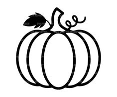 a black and white drawing of a pumpkin