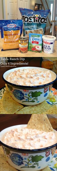 two bowls filled with dip and tortilla chips