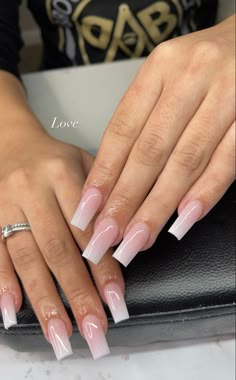 Ombre Acrylic Nails, Long Square Acrylic Nails, Acrylic Nails Coffin Short, Nails Manicure, Pink Acrylic Nails, Square Acrylic Nails, Luxury Nails